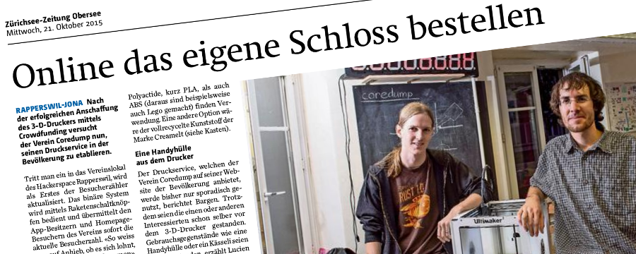 Artikel in der Zürichsee-Zeitung